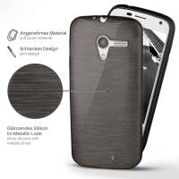 moex Brushed Case für Motorola Moto X – Silikon Handyhülle, Backcover in Aluminium Optik