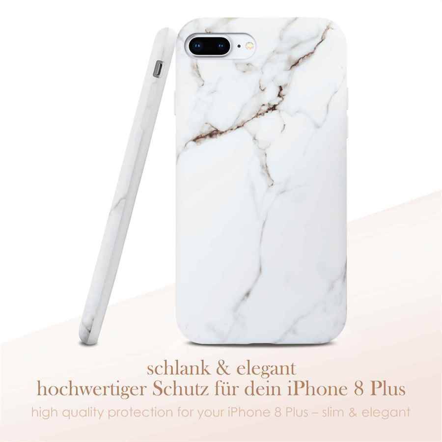 ONEFLOW Sense Case für Apple iPhone 8 Plus Designer Hülle aus Silikon, Marmor Muster Handyhülle