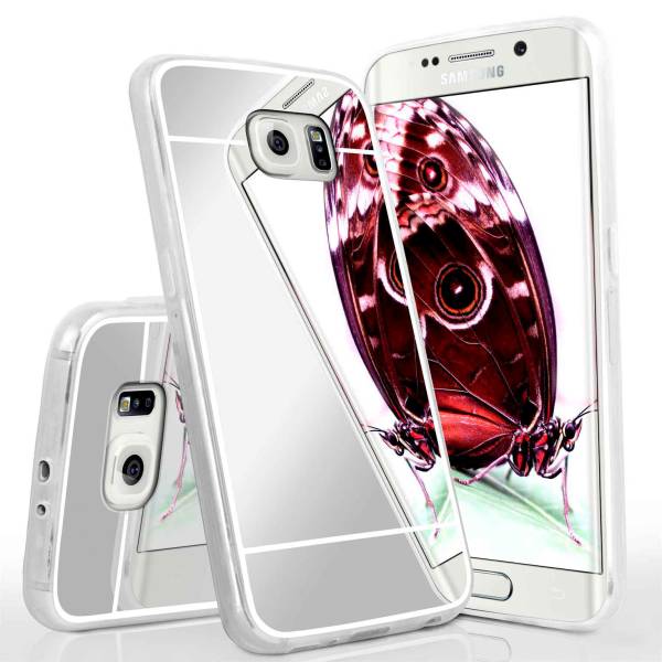moex Mirror Case für Samsung Galaxy S6 Edge – Handyhülle aus Silikon mit Spiegel auf der Rückseite