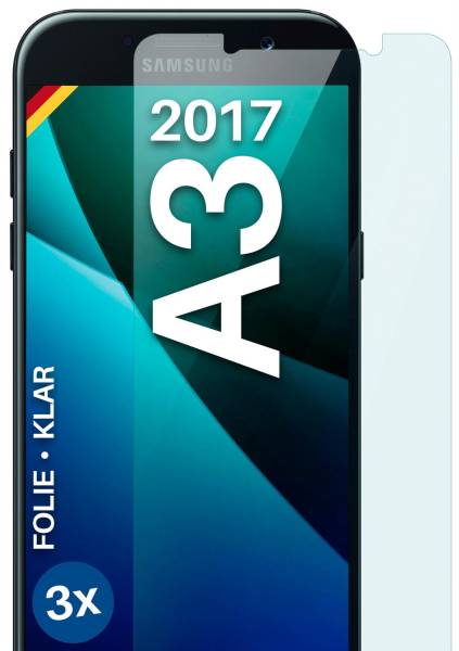 moex FlexProtect Klar für Samsung Galaxy A3 (2017) – Schutzfolie für unsichtbaren Displayschutz, Ultra klar