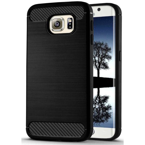 ONEFLOW Shift Case für Samsung Galaxy S6 Edge – Handyhülle aus robustem TPU in Carbon- & brushed Alu-Optik