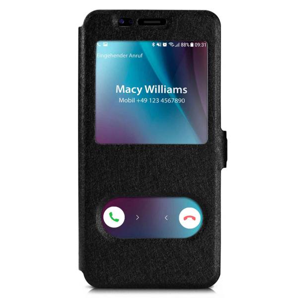 moex Comfort Case für Samsung Galaxy S9 Plus – Klapphülle mit Fenster, ultra dünnes Flip Case