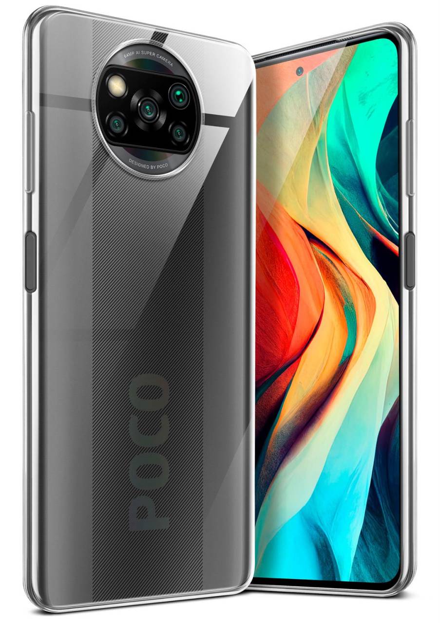 moex Aero Case für Xiaomi Poco X3 NFC – Durchsichtige Hülle aus Silikon, Ultra Slim Handyhülle