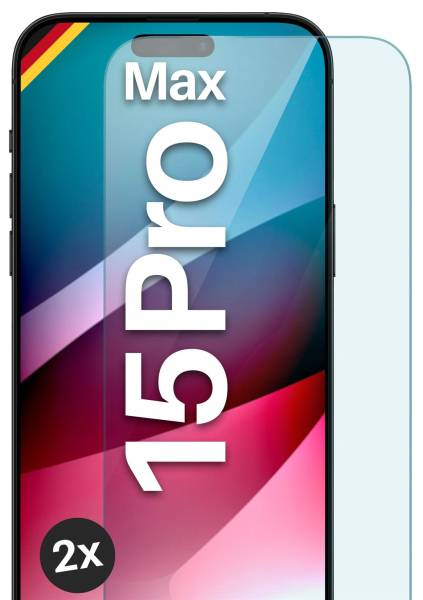 moex ShockProtect Klar für Apple iPhone 15 Pro Max – Panzerglas für kratzfesten Displayschutz, Ultra klar