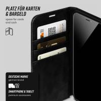 moex Casual Case für Apple iPhone XS Max – 360 Grad Schutz Booklet, PU Lederhülle mit Kartenfach