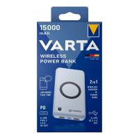 VARTA Powerbank – 2x USB-A + 1x USB-C bidirektional für Smartphones und andere Geräte, mit Qi-Charging, 15000 mAh