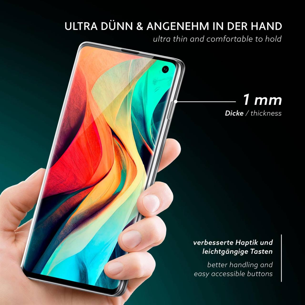 moex Aero Case für Samsung Galaxy S10 – Durchsichtige Hülle aus Silikon, Ultra Slim Handyhülle