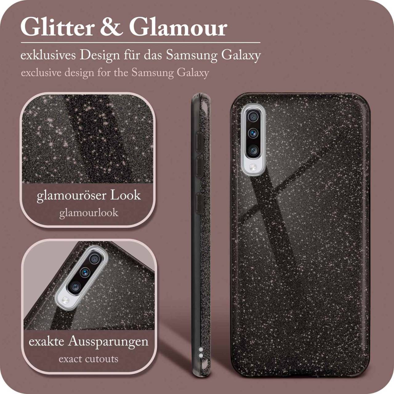 ONEFLOW Glitter Case für Samsung Galaxy A70 – Glitzer Hülle aus TPU, designer Handyhülle