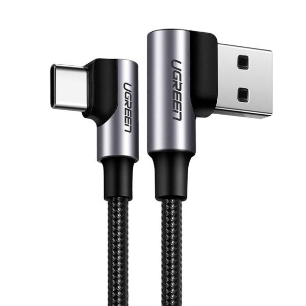 Ugreen Ladekabel – USB-A auf USB-C für Smartphones und anderes, 90 Grad Winkel beidseitig, 20W, 2,0 m