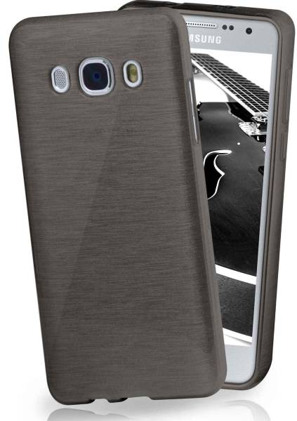 moex Brushed Case für Samsung Galaxy J7 (2016) – Silikon Handyhülle, Backcover in Aluminium Optik