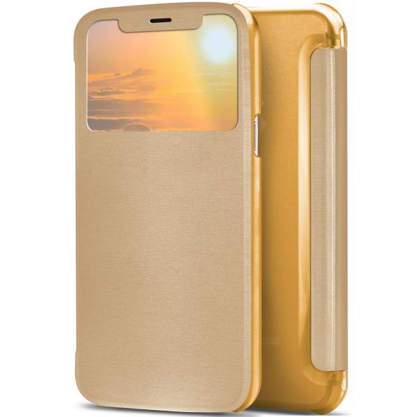 moex Focus Case für iPhone X – Klapphülle mit Sichtfenster – Handytasche mit Rundumschutz