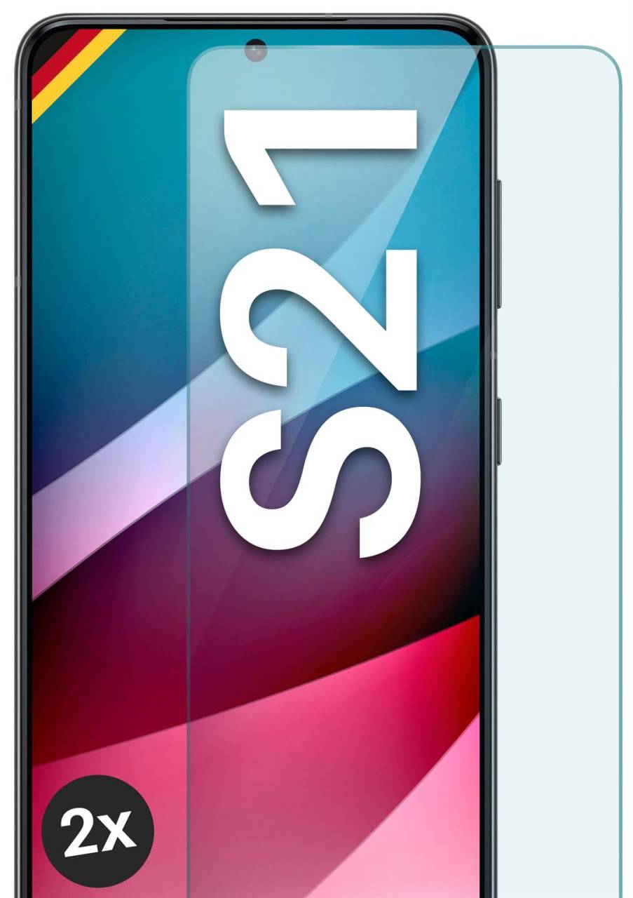 moex ShockProtect Klar für Samsung Galaxy S21 – Panzerglas für kratzfesten Displayschutz, Ultra klar