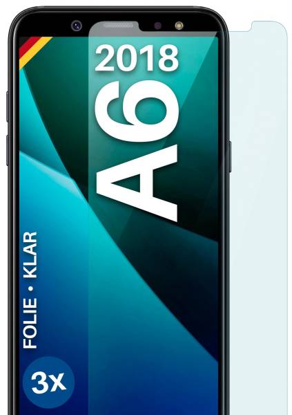 moex FlexProtect Klar für Samsung Galaxy A6 (2018) – Schutzfolie für unsichtbaren Displayschutz, Ultra klar