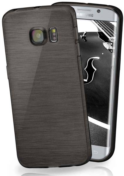 moex Brushed Case für Samsung Galaxy S6 Edge – Silikon Handyhülle, Backcover in Aluminium Optik