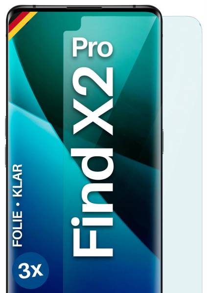 moex FlexProtect Klar für Oppo Find X2 Pro – Schutzfolie für unsichtbaren Displayschutz, Ultra klar