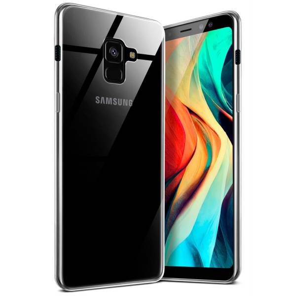 moex Aero Case für Samsung Galaxy A8 (2018) – Durchsichtige Hülle aus Silikon, Ultra Slim Handyhülle