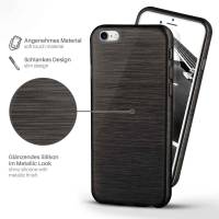 moex Brushed Case für Apple iPhone 7 – Silikon Handyhülle, Backcover in Aluminium Optik