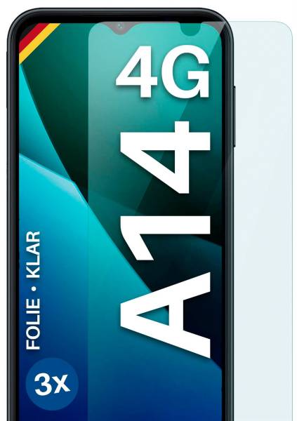 moex FlexProtect Klar für Samsung Galaxy A14 (4G) – Schutzfolie für unsichtbaren Displayschutz, Ultra klar