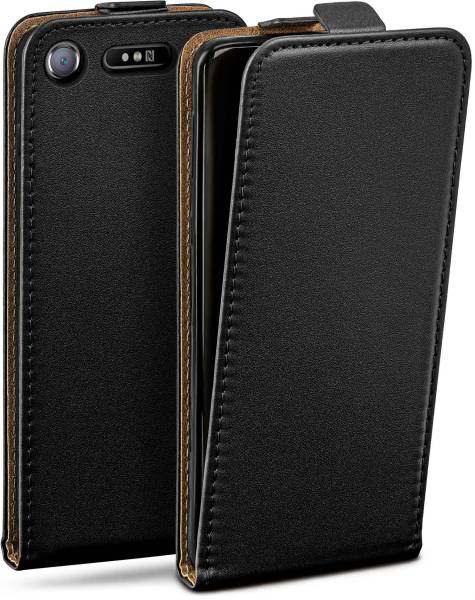 moex Flip Case für Sony Xperia XZ1 – PU Lederhülle mit 360 Grad Schutz, klappbar