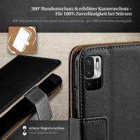 moex Book Case für Xiaomi Redmi Note 10 5G – Klapphülle aus PU Leder mit Kartenfach, Komplett Schutz