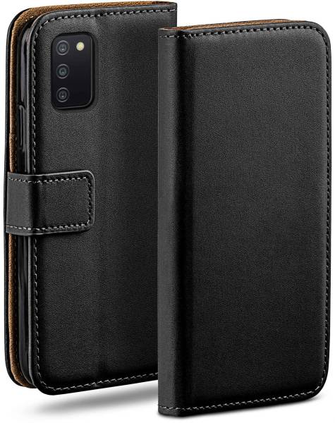 moex Book Case für Samsung Galaxy A03s – Klapphülle aus PU Leder mit Kartenfach, Komplett Schutz
