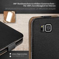 moex Flip Case für Samsung Galaxy Alpha – PU Lederhülle mit 360 Grad Schutz, klappbar
