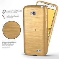 moex Brushed Case für LG L70 – Silikon Handyhülle, Backcover in Aluminium Optik