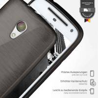 moex Brushed Case für Motorola Moto G2 – Silikon Handyhülle, Backcover in Aluminium Optik