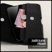 moex Snap Bag für Motorola P30 Play – Handy Gürteltasche aus PU Leder, Quertasche mit Gürtel Clip