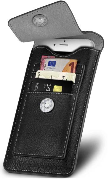 ONEFLOW Zeal Case für Samsung Galaxy Note 2 – Handy Gürteltasche aus PU Leder mit Kartenfächern