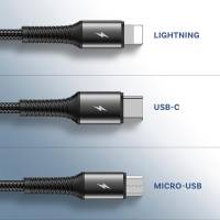 Joyroom 3in1 Kabel USB – Lightning / Type C / Micro USB 15cm – Ein einziges Kabel für alle Geräte – weiteres Produktbild 5