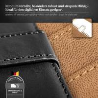 moex Book Case für LG G3 – Klapphülle aus PU Leder mit Kartenfach, Komplett Schutz