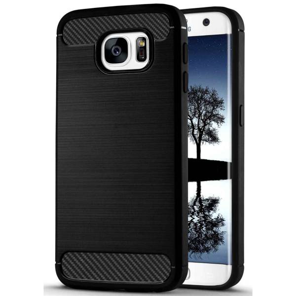 ONEFLOW Shift Case für Samsung Galaxy S7 Edge – Handyhülle aus robustem TPU in Carbon- & brushed Alu-Optik