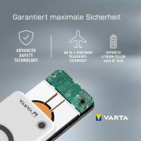 VARTA Powerbank – 2x USB-A + 1x USB-C bidirektional für Smartphones und andere Geräte, mit Qi-Charging, 20000 mAh