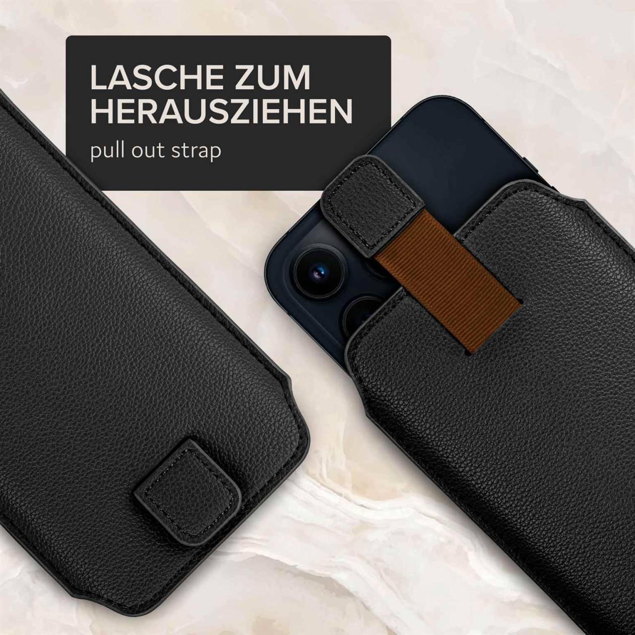 ONEFLOW Liberty Bag für Xiaomi Poco X6 Pro – PU Lederhülle mit praktischer Lasche zum Herausziehen