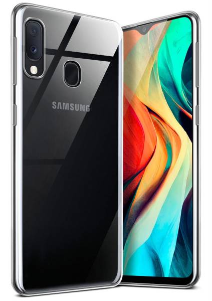 moex Aero Case für Samsung Galaxy A20e – Durchsichtige Hülle aus Silikon, Ultra Slim Handyhülle