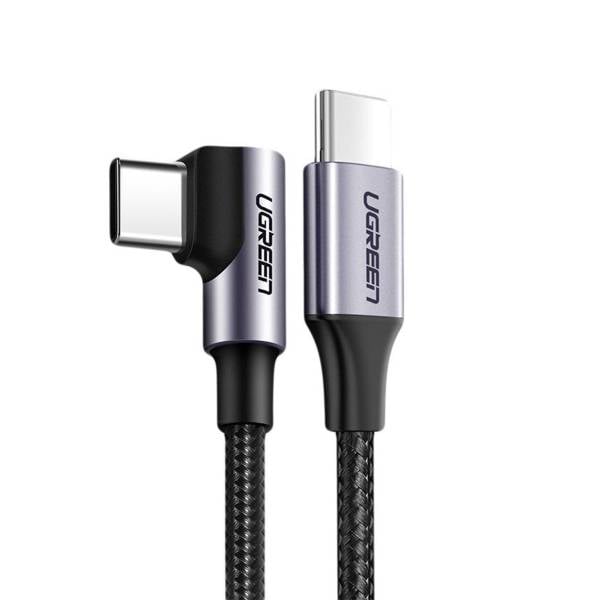 Ugreen Ladekabel – USB-C auf USB-C für Smartphones und anderes, 90 Grad Winkel einseitig, US255 Serie, 60W, 2 m