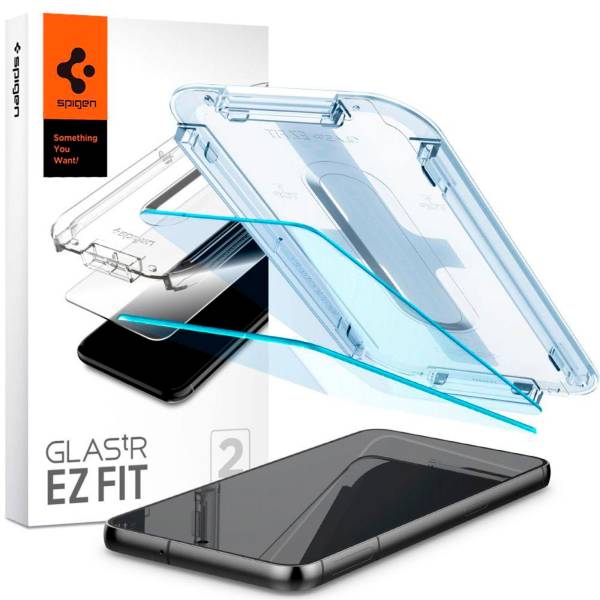 Spigen Glas.tR EZ Fit für Samsung Galaxy S23 Plus – 2x gehärtete Glas Folien inklusive Montagerahmen