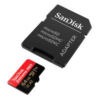 SanDisk microSDXC Karte – mit SD Slot Adapter für Smartphones und andere Geräte, Extreme PRO Serie, 64 GB