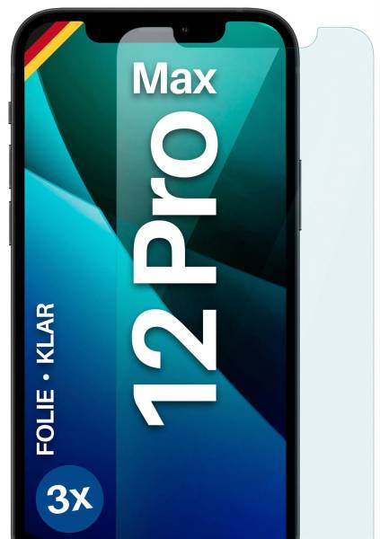moex FlexProtect Klar für Apple iPhone 12 Pro Max – Schutzfolie für unsichtbaren Displayschutz, Ultra klar