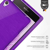 moex Brushed Case für Sony Xperia Z2 – Silikon Handyhülle, Backcover in Aluminium Optik