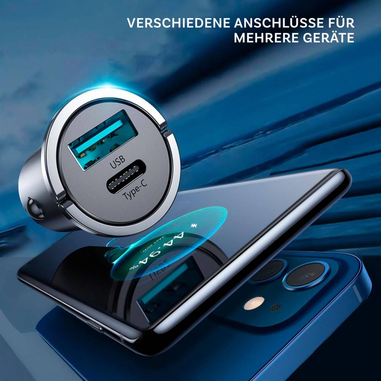 Joyroom Kfz Ladegerät – USB Typ C, Schnellladegerät, Zigarettenanzünder Adapter, Power Delivery, Quick Charge 3.0