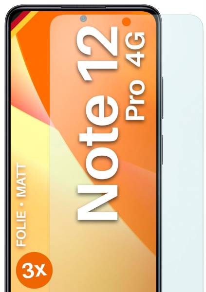 moex FlexProtect Matt für Xiaomi Redmi Note 12 Pro (4G) – Anti Reflex Schutzfolie für besten Displayschutz, Matt