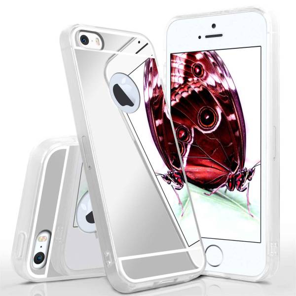 moex Mirror Case für Apple iPhone 5 – Handyhülle aus Silikon mit Spiegel auf der Rückseite