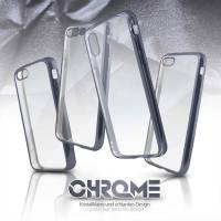 moex Chrome Case für Apple iPhone XS – Handy Bumper mit Chrom Rand – Transparente Hülle