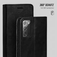 moex Casual Case für Samsung Galaxy Note 20 – 360 Grad Schutz Booklet, PU Lederhülle mit Kartenfach