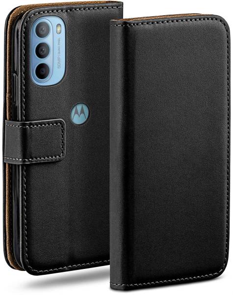 moex Book Case für Motorola Moto G31 – Klapphülle aus PU Leder mit Kartenfach, Komplett Schutz