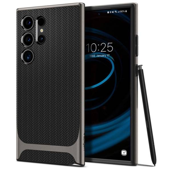 Spigen Neo Hybrid Case – Ergonomische Handyhülle für Samsung Galaxy S24 Ultra – Fischgrätendesign