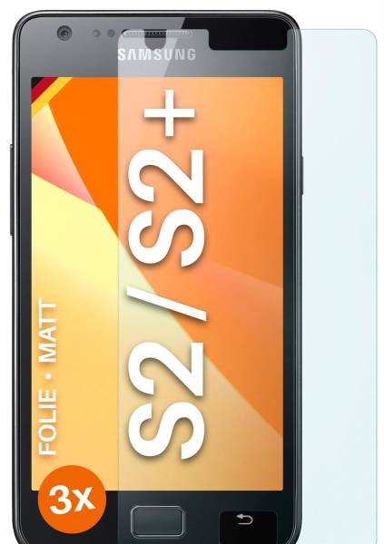 moex FlexProtect Matt für Samsung Galaxy S2 Plus – Anti Reflex Schutzfolie für besten Displayschutz, Matt