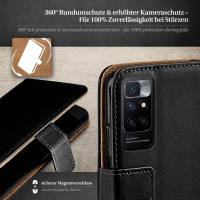 moex Book Case für Xiaomi Redmi 10 – Klapphülle aus PU Leder mit Kartenfach, Komplett Schutz